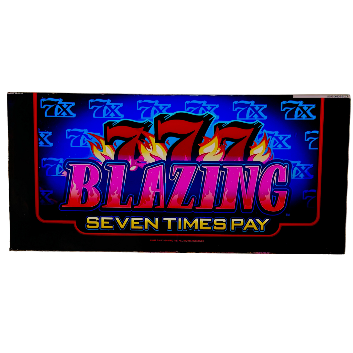 777 Blazing Seven Times Pay Slot Glass