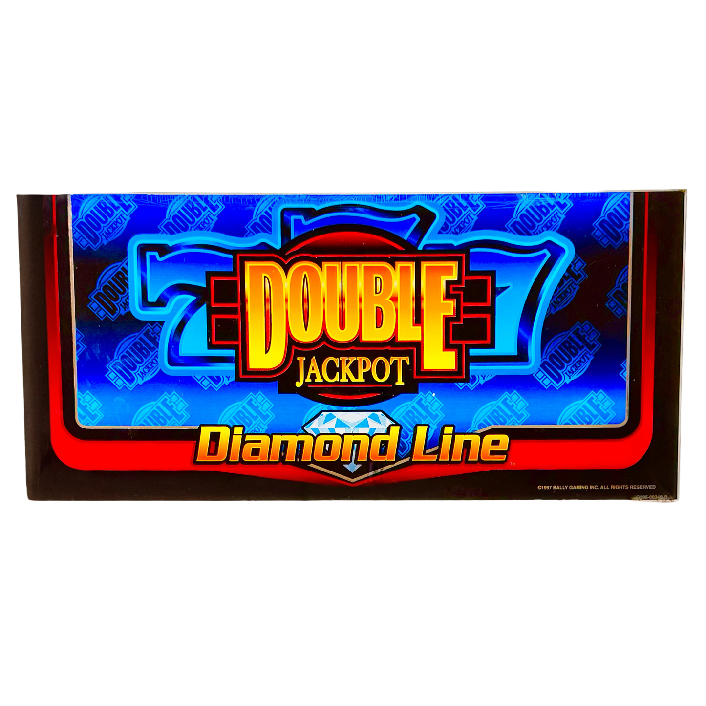777 Double Jackpot Diamond Line Blue Slot Glass