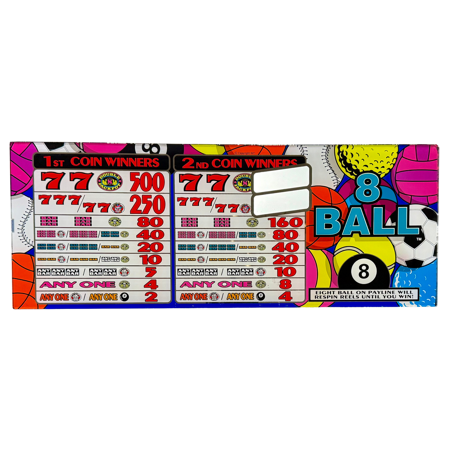 8 Ball Slot Glass