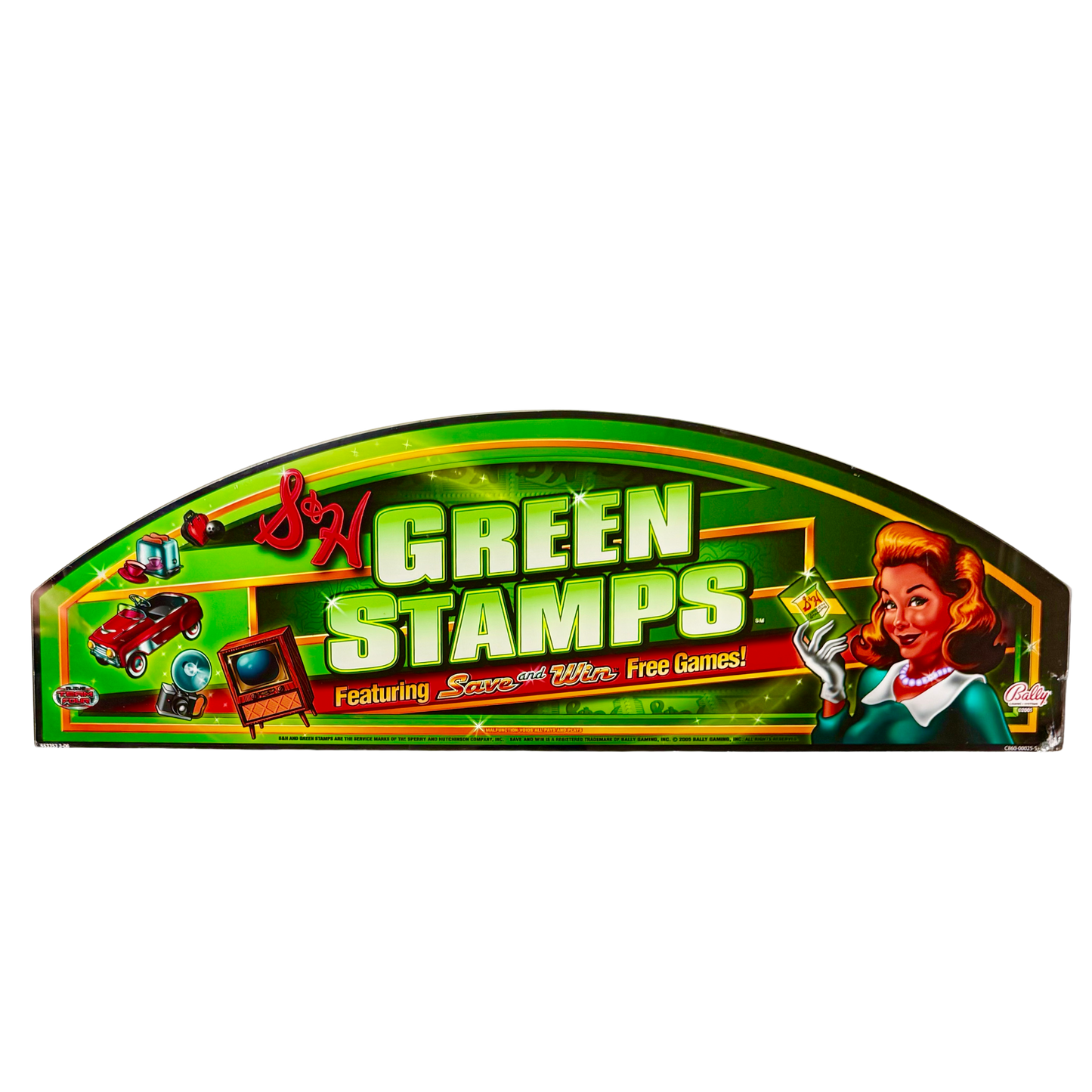 Green Stamps Slot Glass