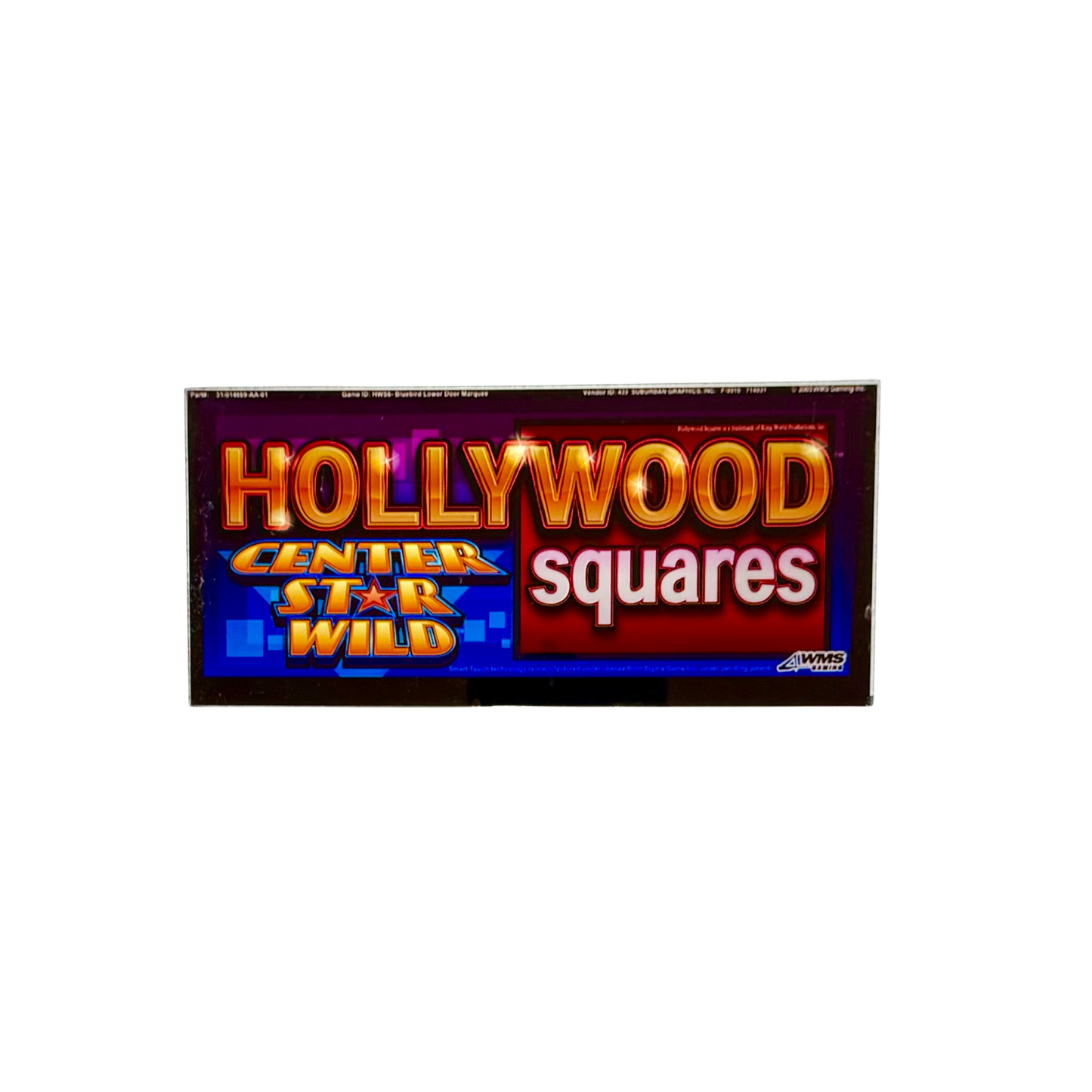 Hollywood Squares Slot Glass