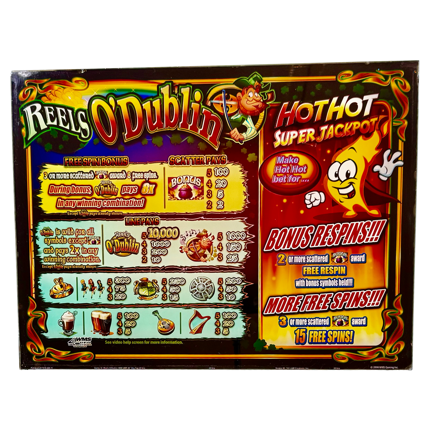 Reels O'Dublin Jumbo Slot Glass