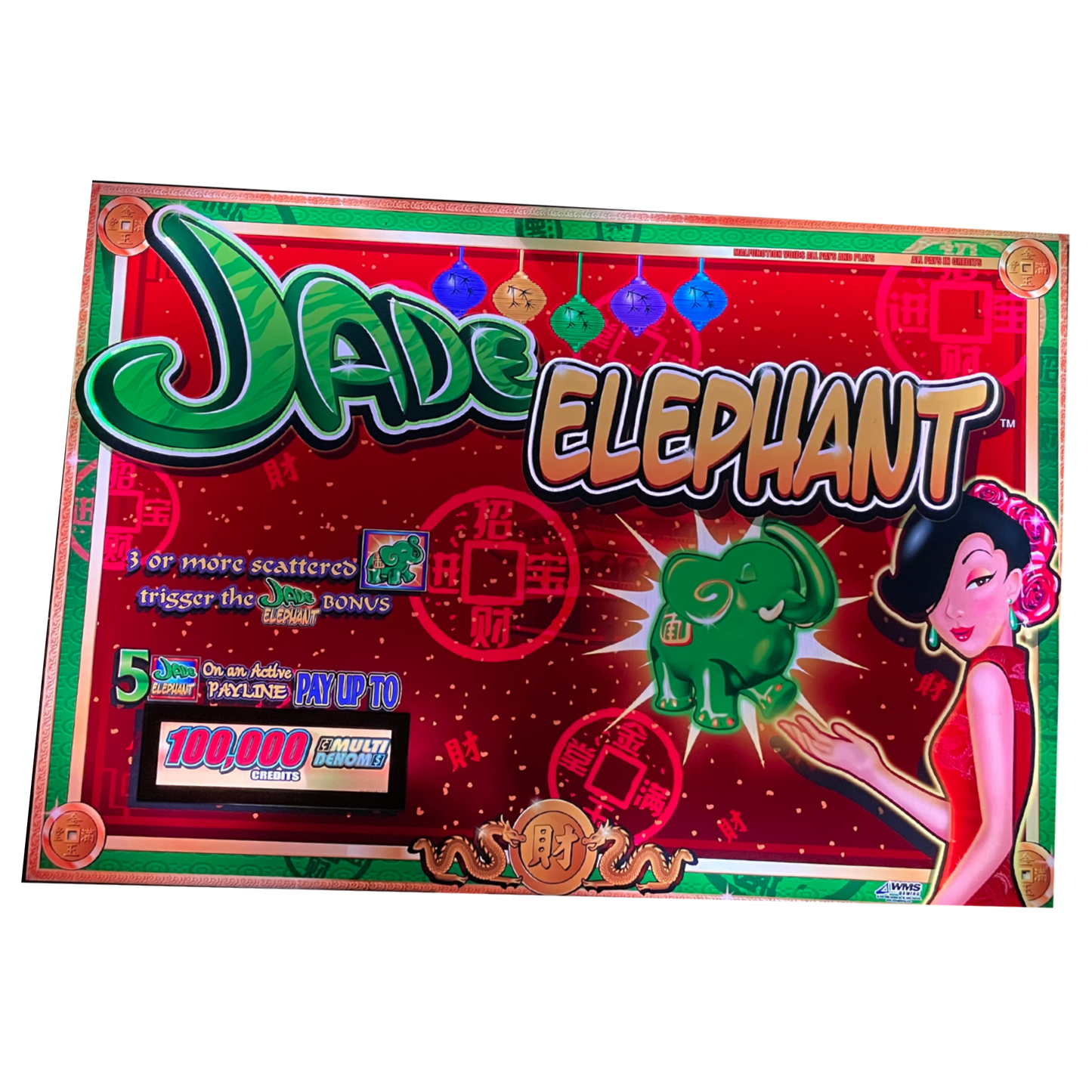 Jade Elephant Jumbo Slot Glass