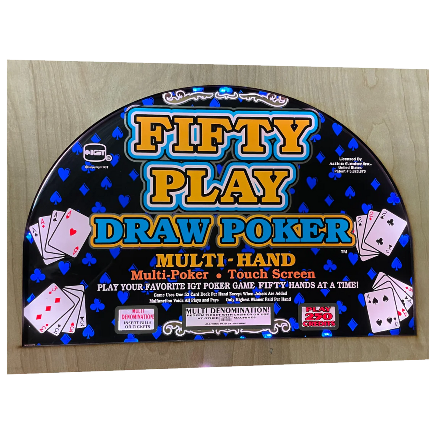Fifty Play Draw Poker Slot Glass