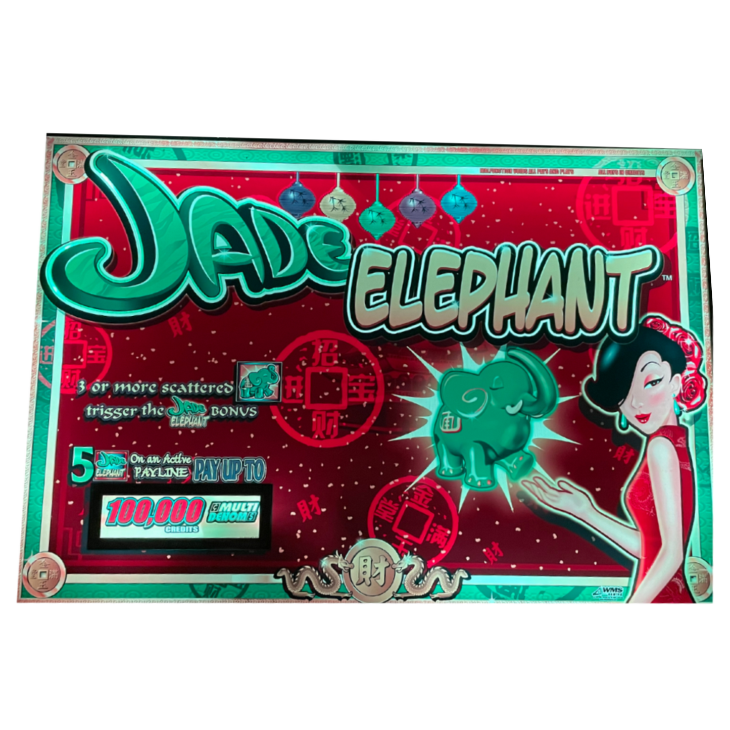 Jade Elephant Jumbo Slot Glass