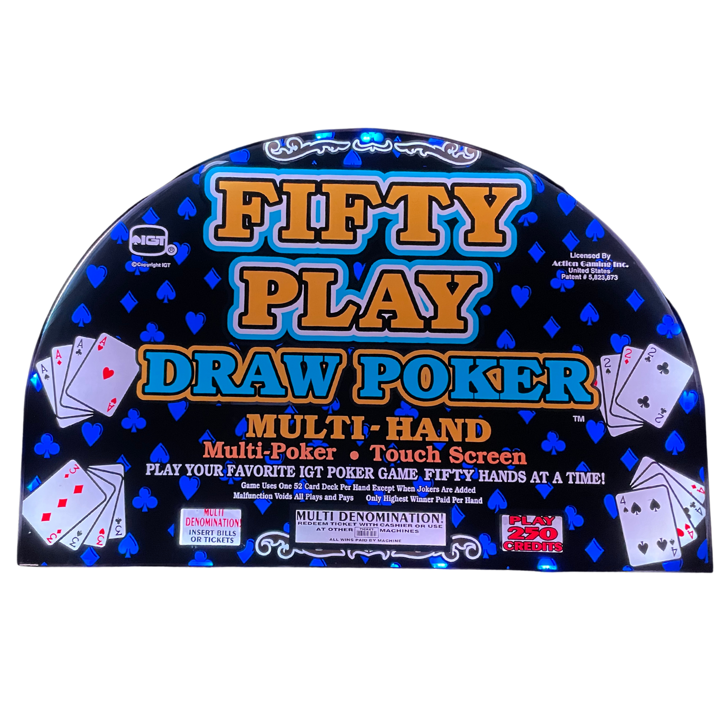 Fifty Play Draw Poker Slot Glass