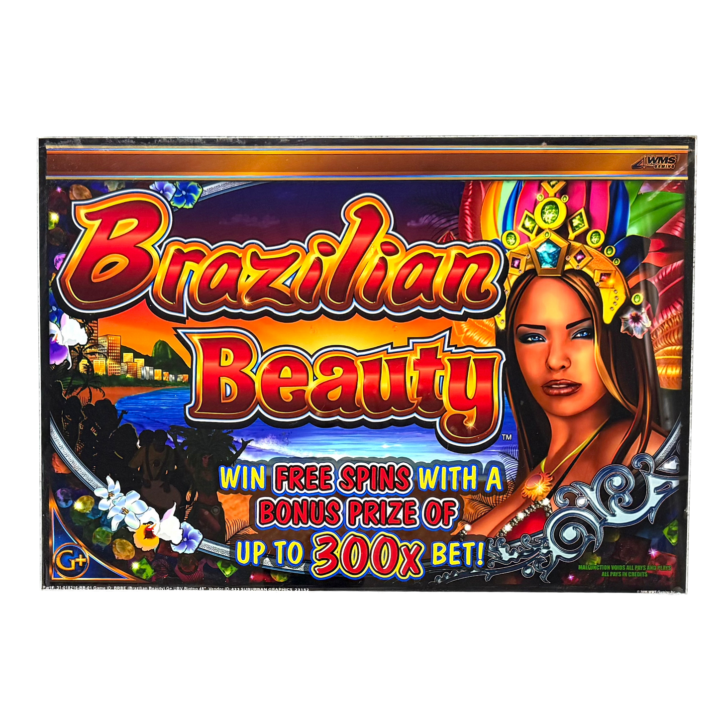 Brazilian Beauty Jumbo Slot Glass
