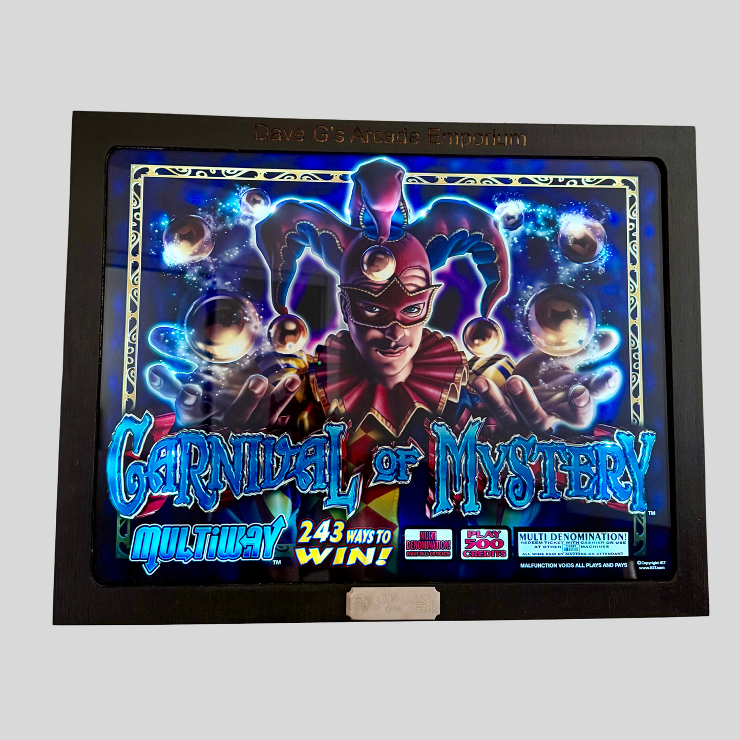Carnival Of Mystery Jumbo Slot Glass