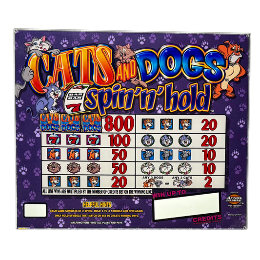 Cats And Dogs Jumbo Slot Glass