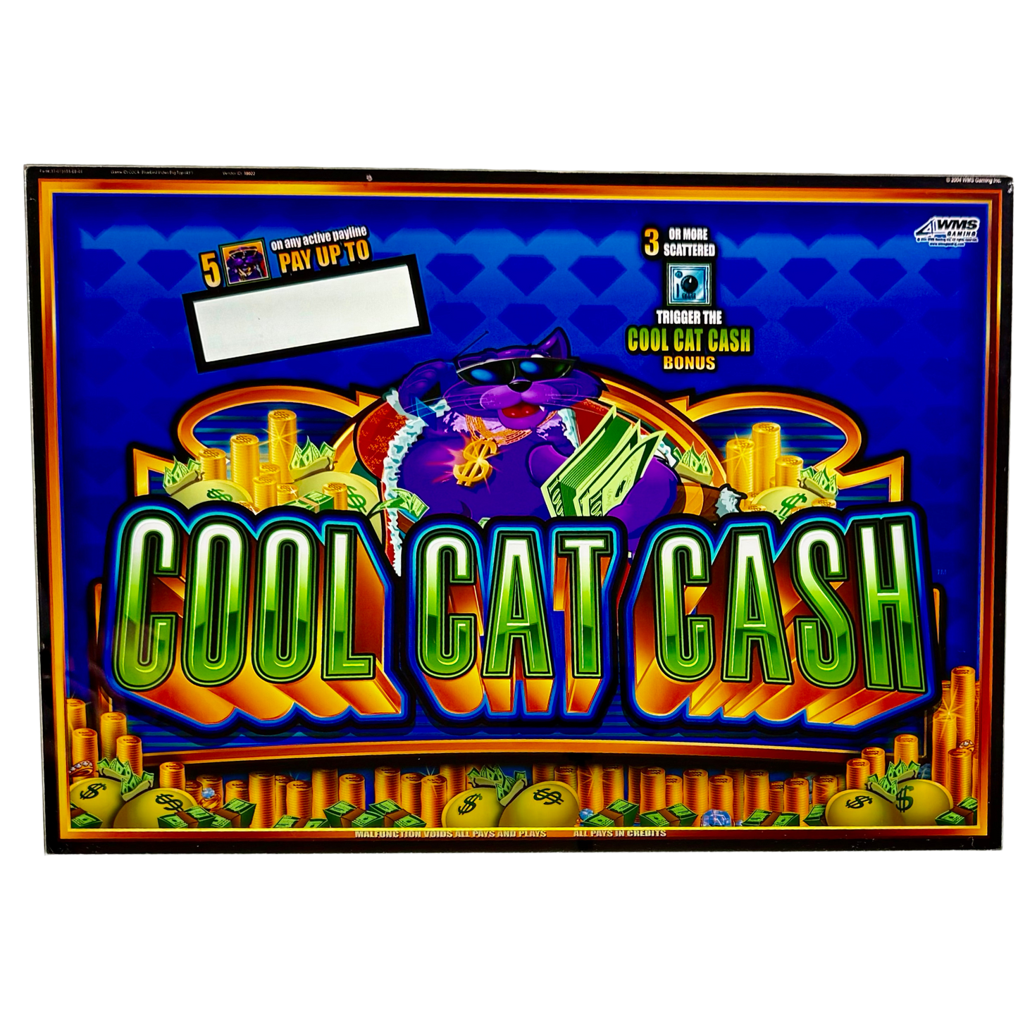 Cool Cat Cash Jumbo Slot Glass