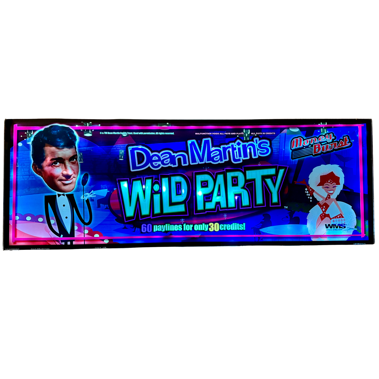 Dean Martin's Wild Party Slot Glass