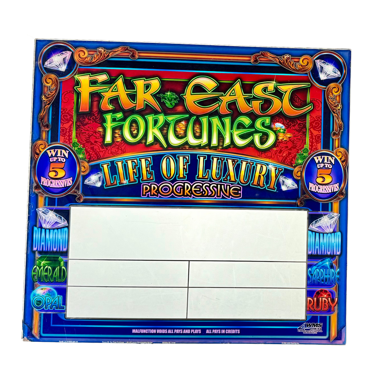 Far East Fortunes Jumbo Slot Glass
