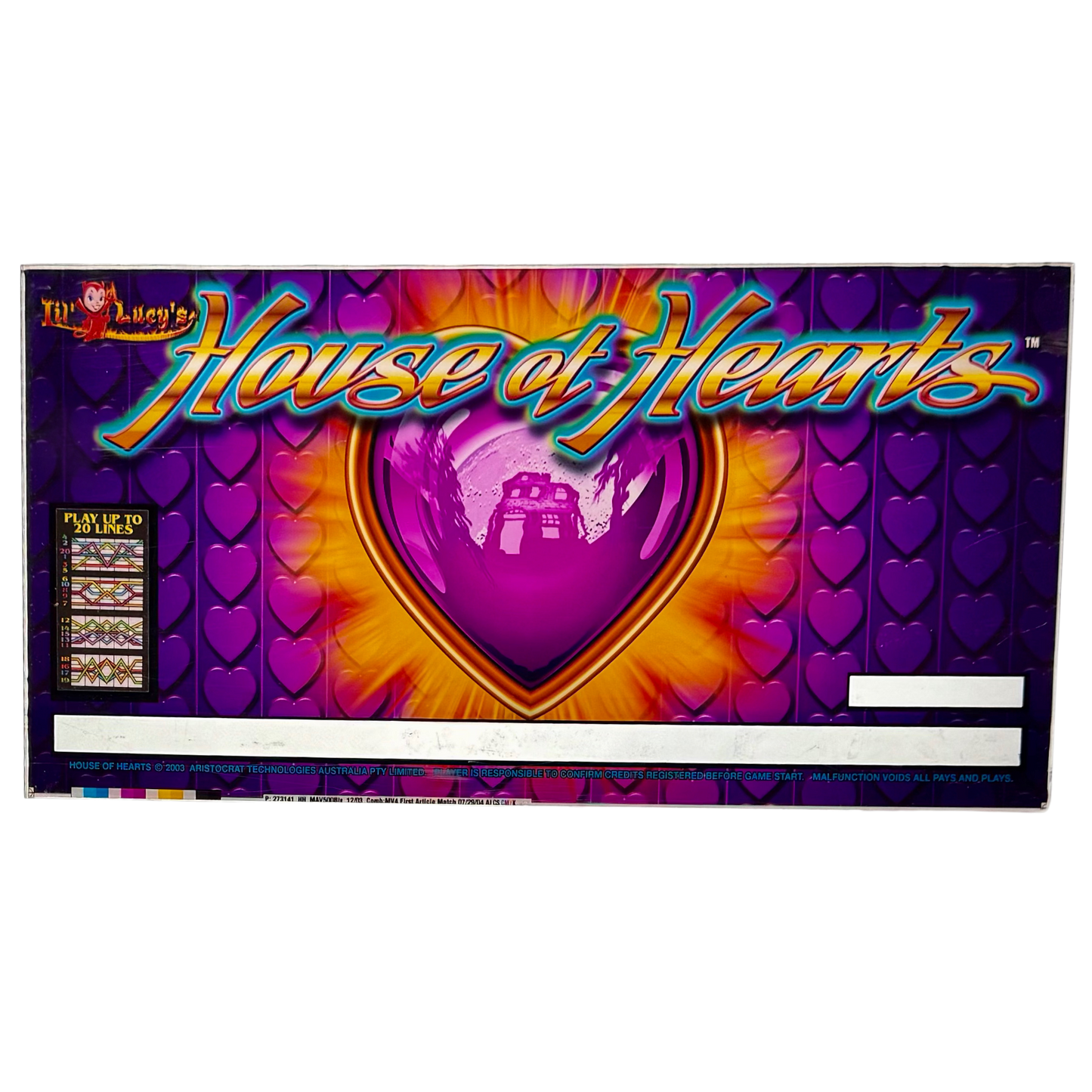 House Of Hearts Slot Retro Acrylic
