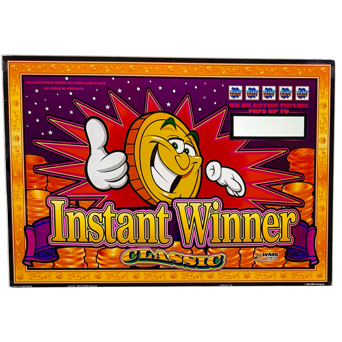 Instant Winner Jumbo Slot Glass