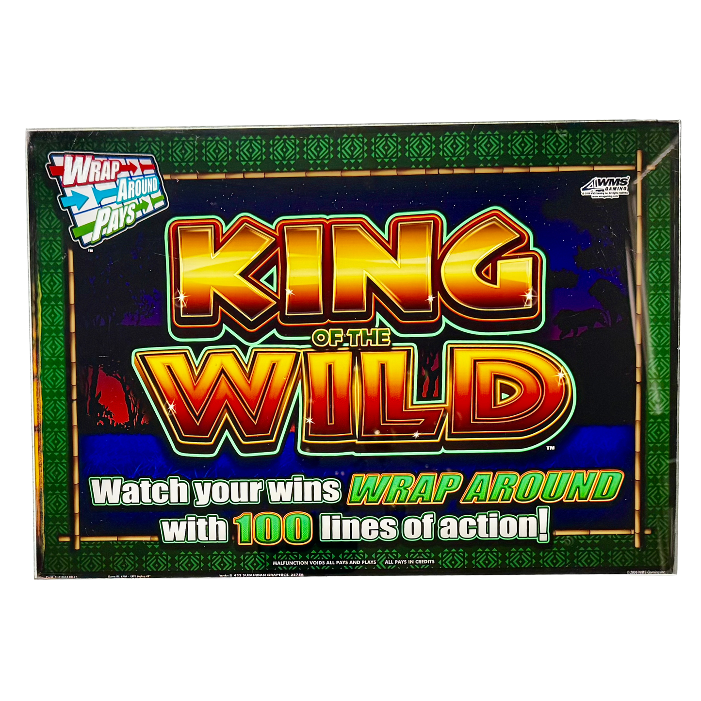 King Of The Wild Jumbo Slot Glass