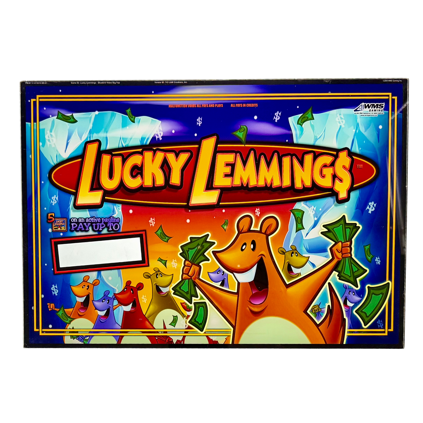 Lucky Lemmings Jumbo Slot Glass
