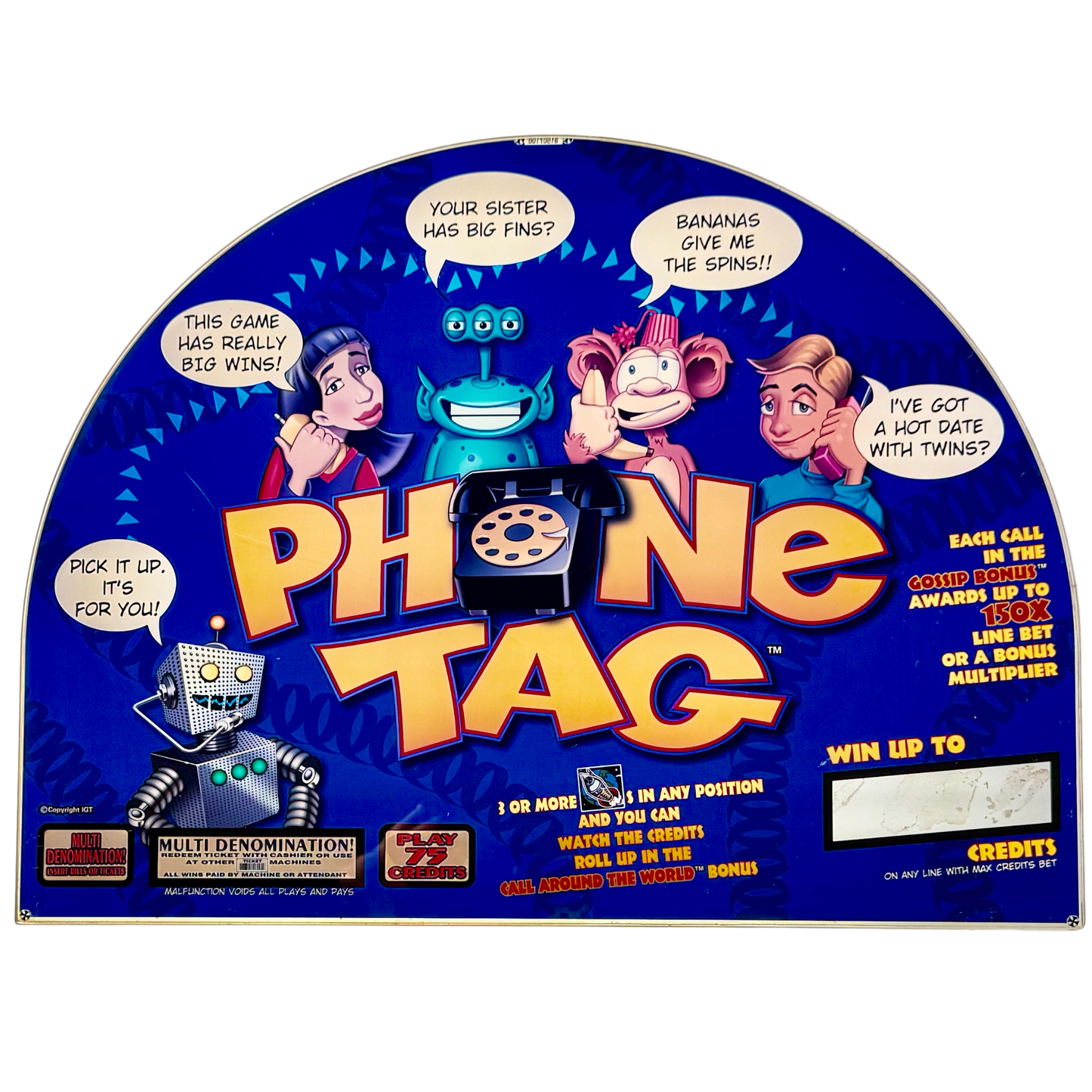 Phone Tag Jumbo Slot Glass