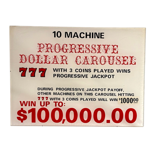Progressive Dollar Carousel Slot Retro Acrylic