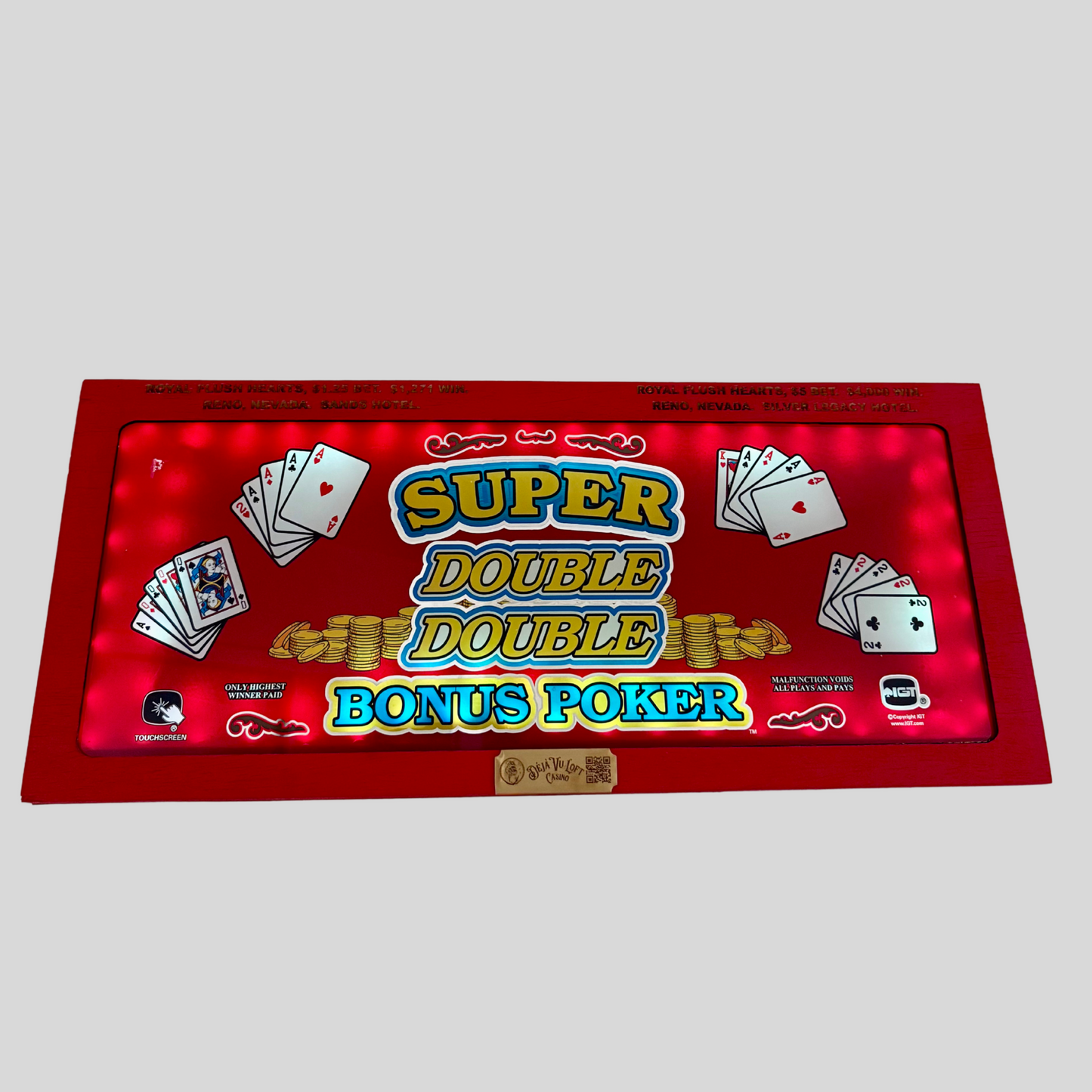 Super Double Double Bonus Poker Slot Glass