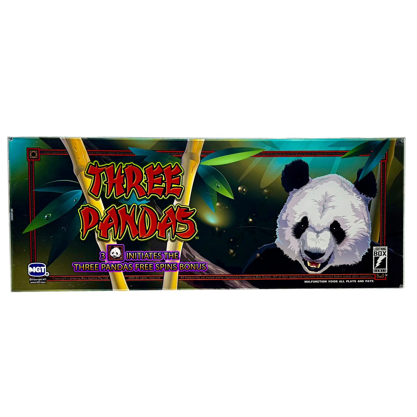 Three Pandas Slot Glass