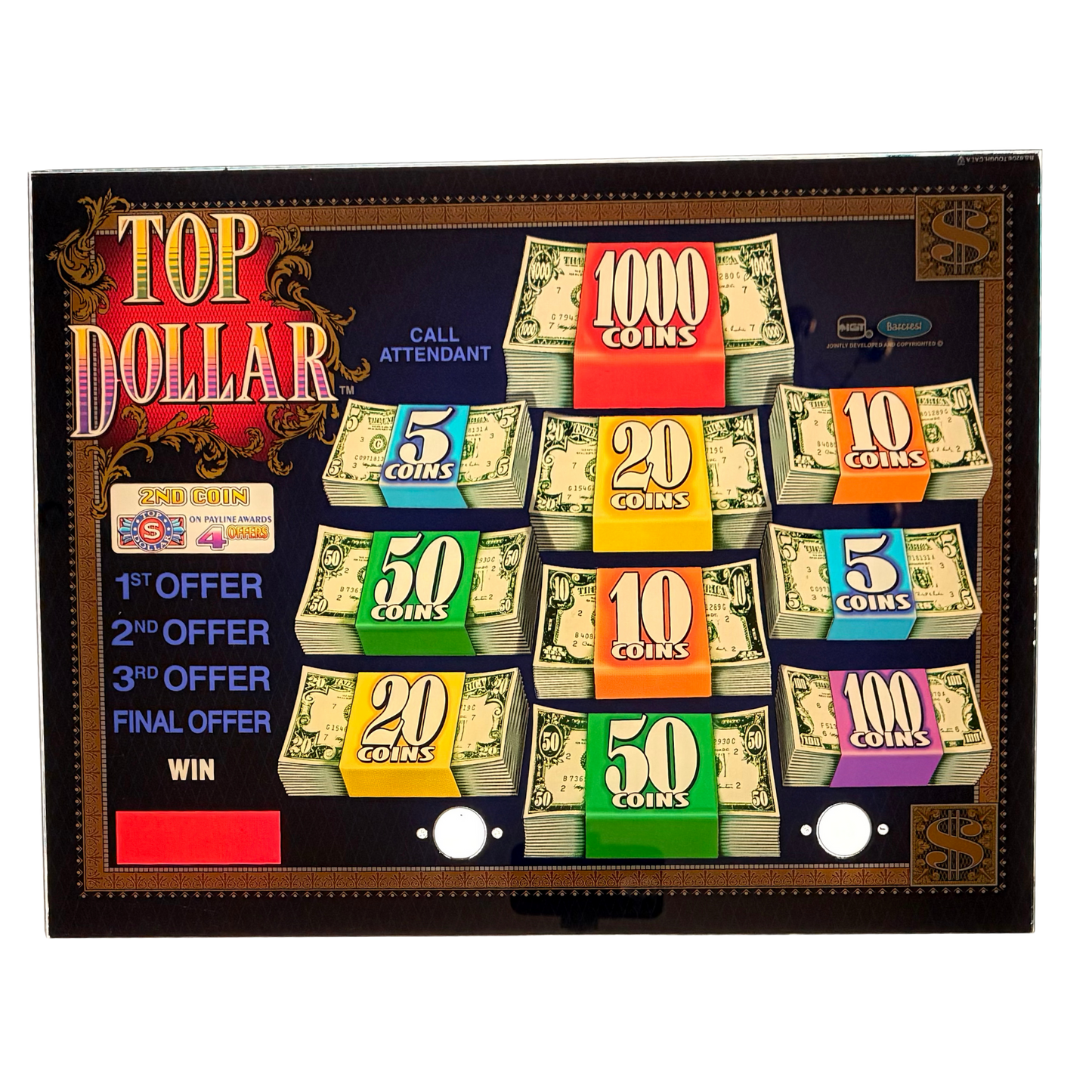 Top Dollar Jumbo Slot Glass