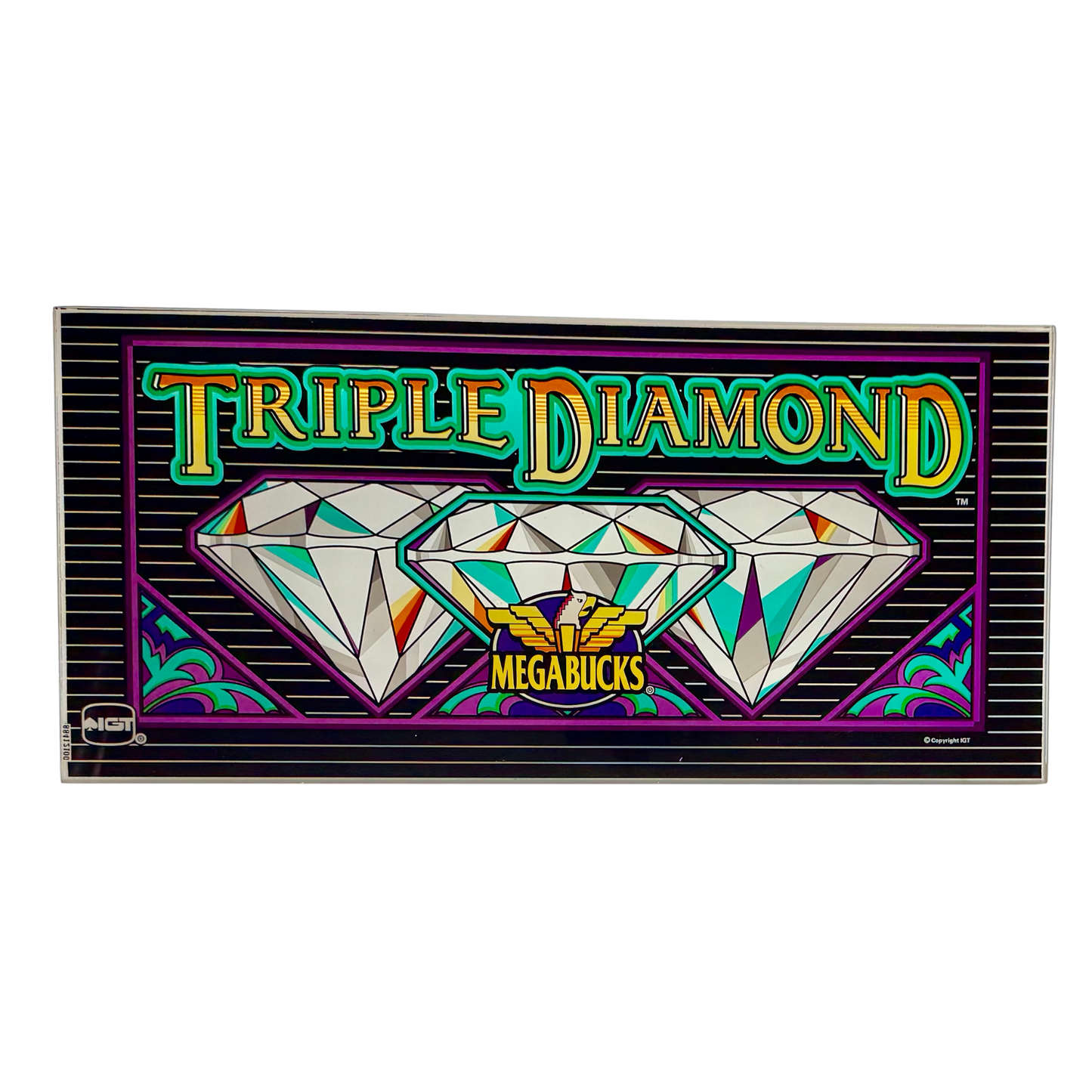 Triple Diamond Megabucks Slot Glass