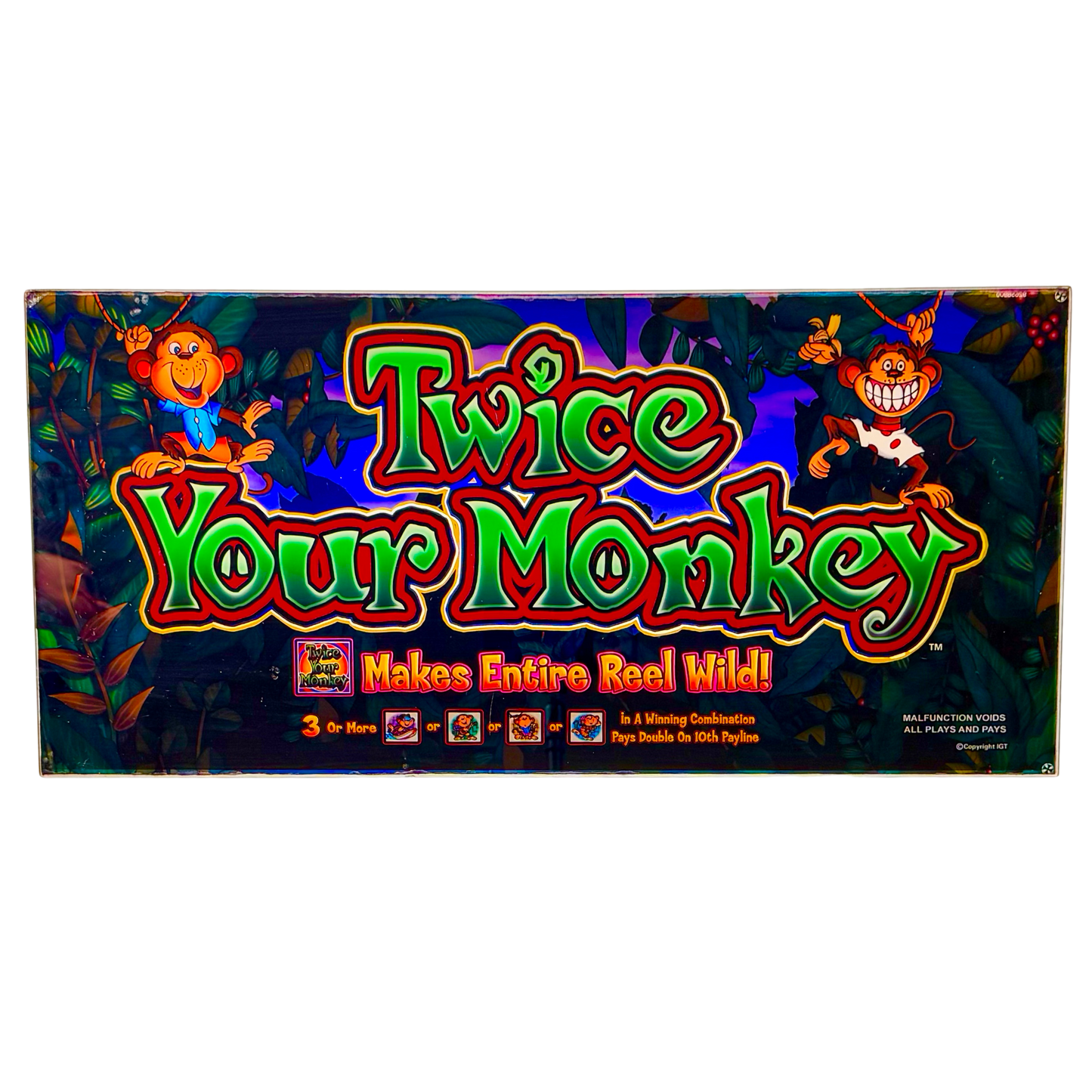 Twice Your Monkey Slot Glass