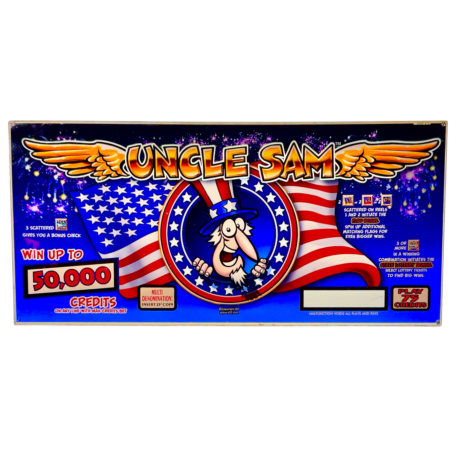 Uncle Sam Slot Glass
