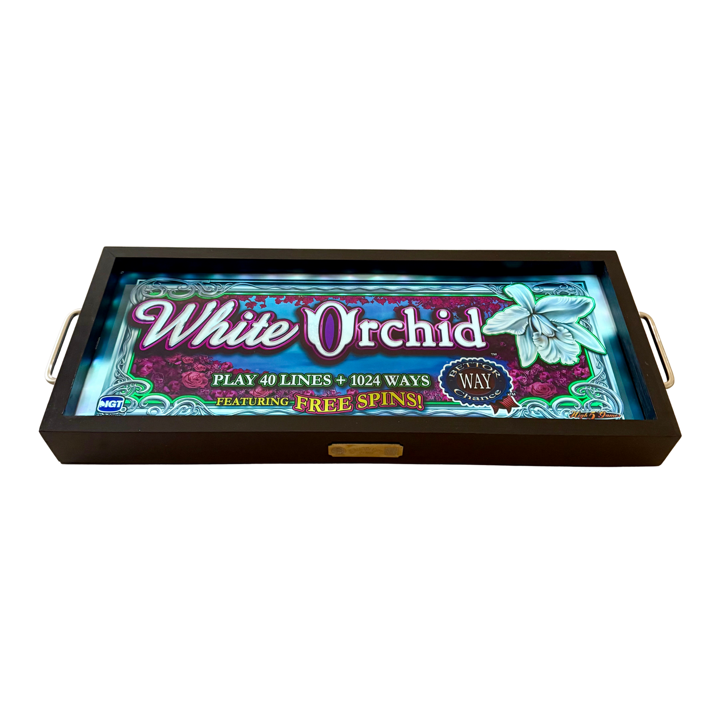 White Orchid Slot Glass