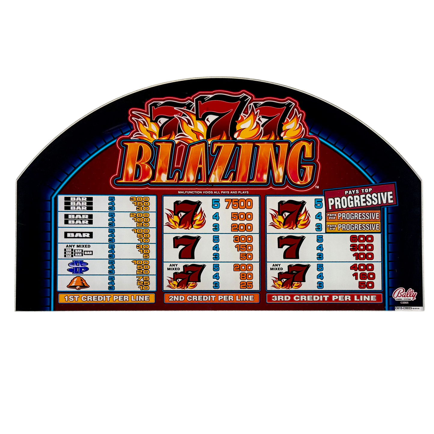 777 Blazing Slot Glass