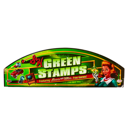 Green Stamps Slot Glass