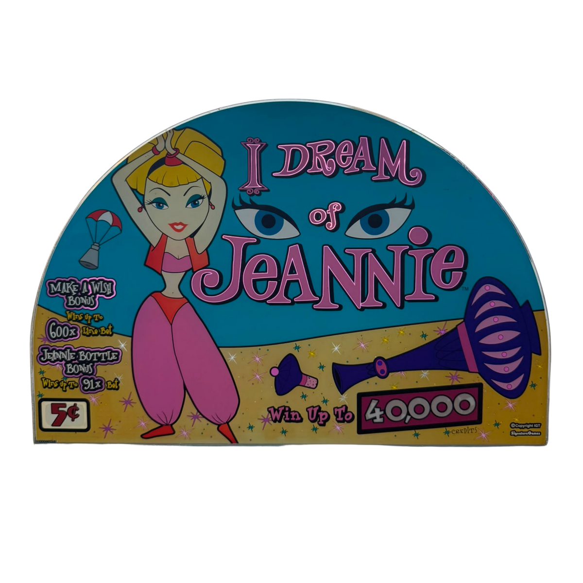I Dream Of Jeannie Slot Glass