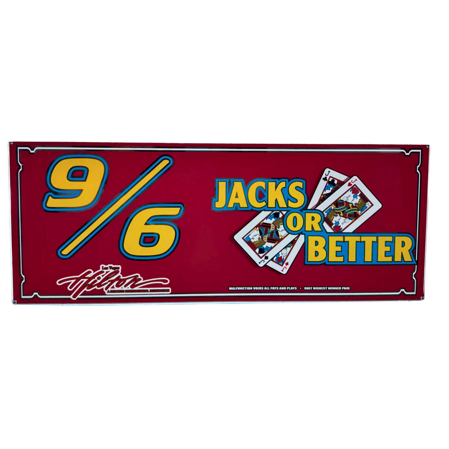 Jacks Or Better 9/6 Hilton Slot Glass