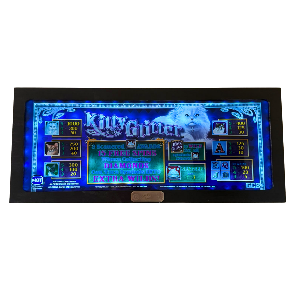 Kitty Glitter Paytable Slot Glass