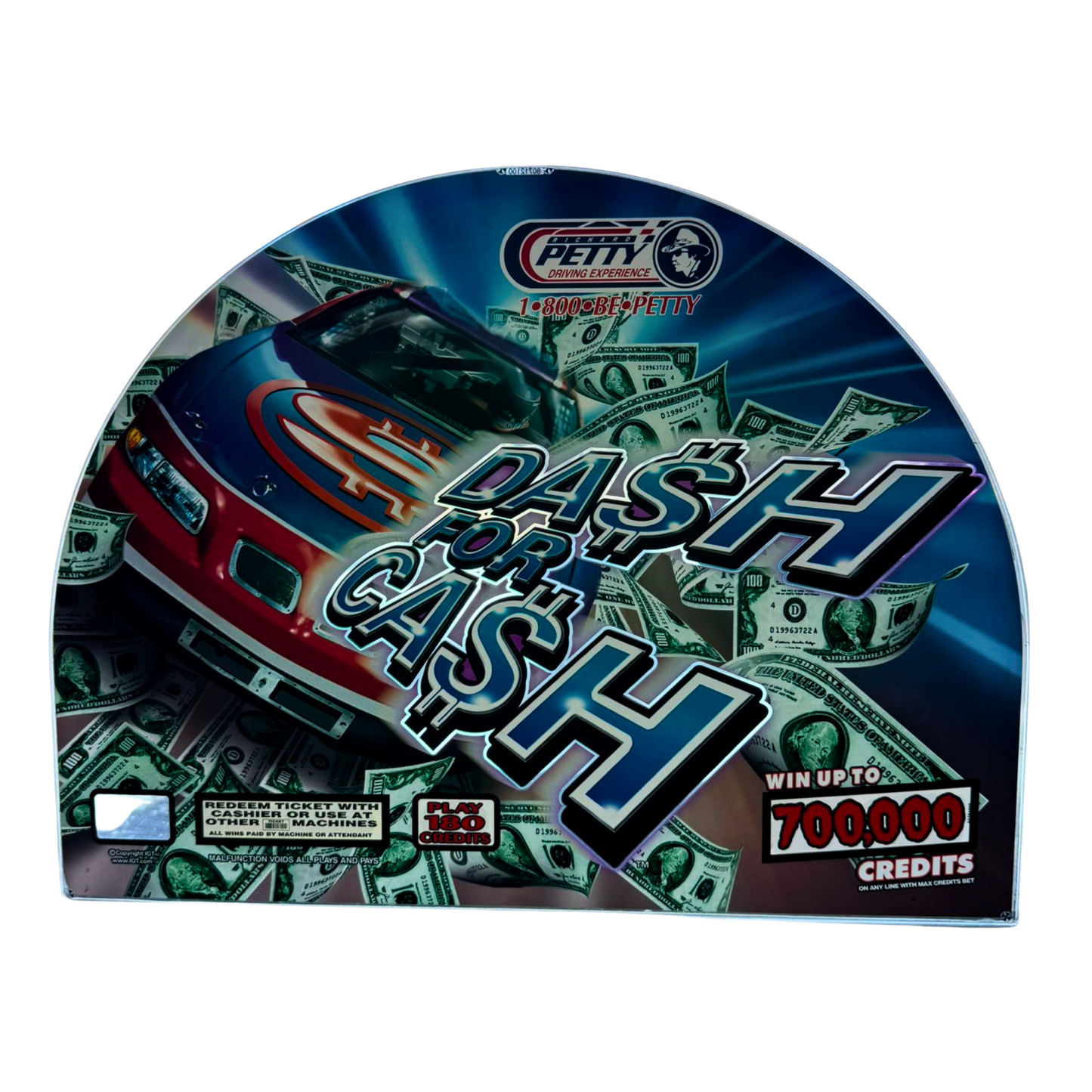 Richard Petty - Dash For Cash Jumbo Slot Glass