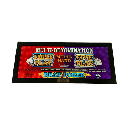 Triple Play Five Play Draw Poker Slot Glass