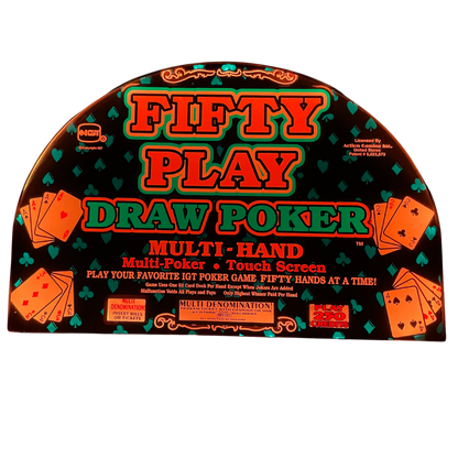 Fifty Play Draw Poker Slot Glass