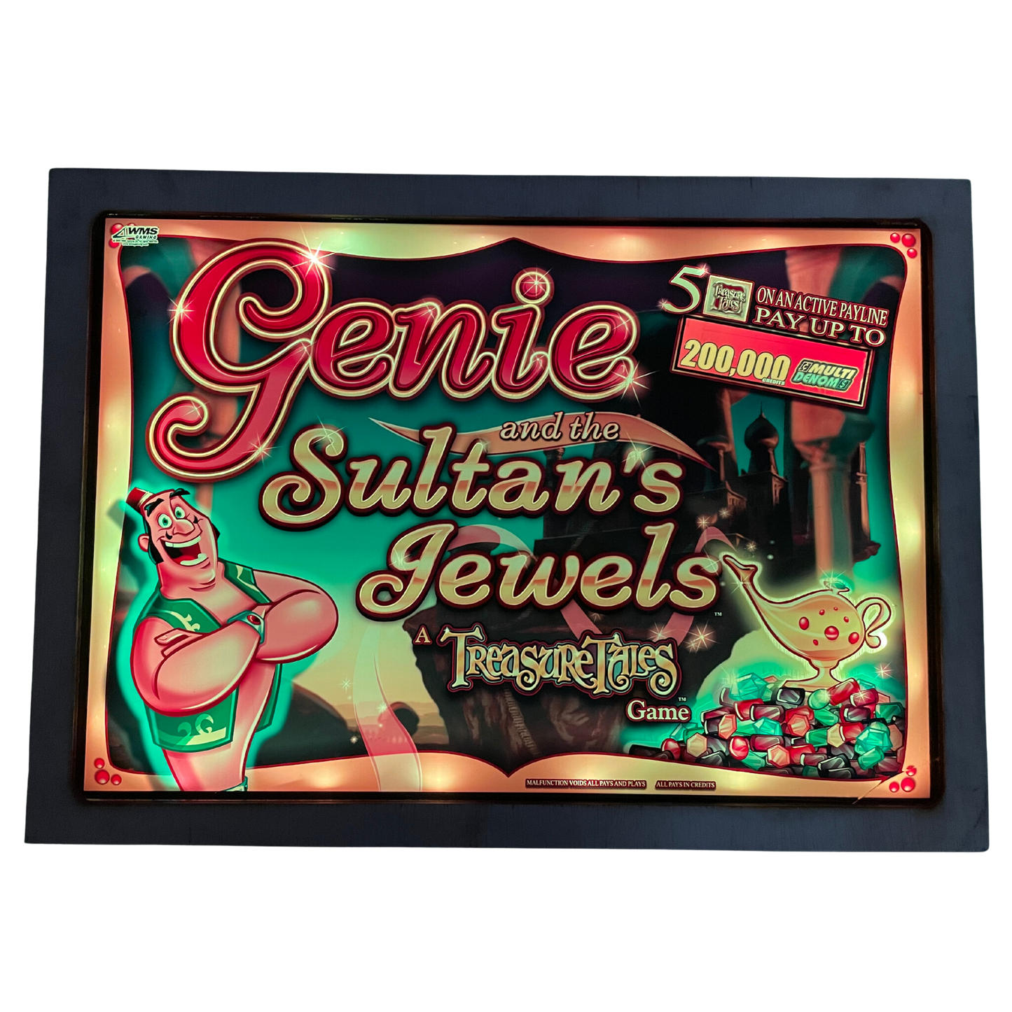 Genie Sultan's Jewels Jumbo Slot Glass