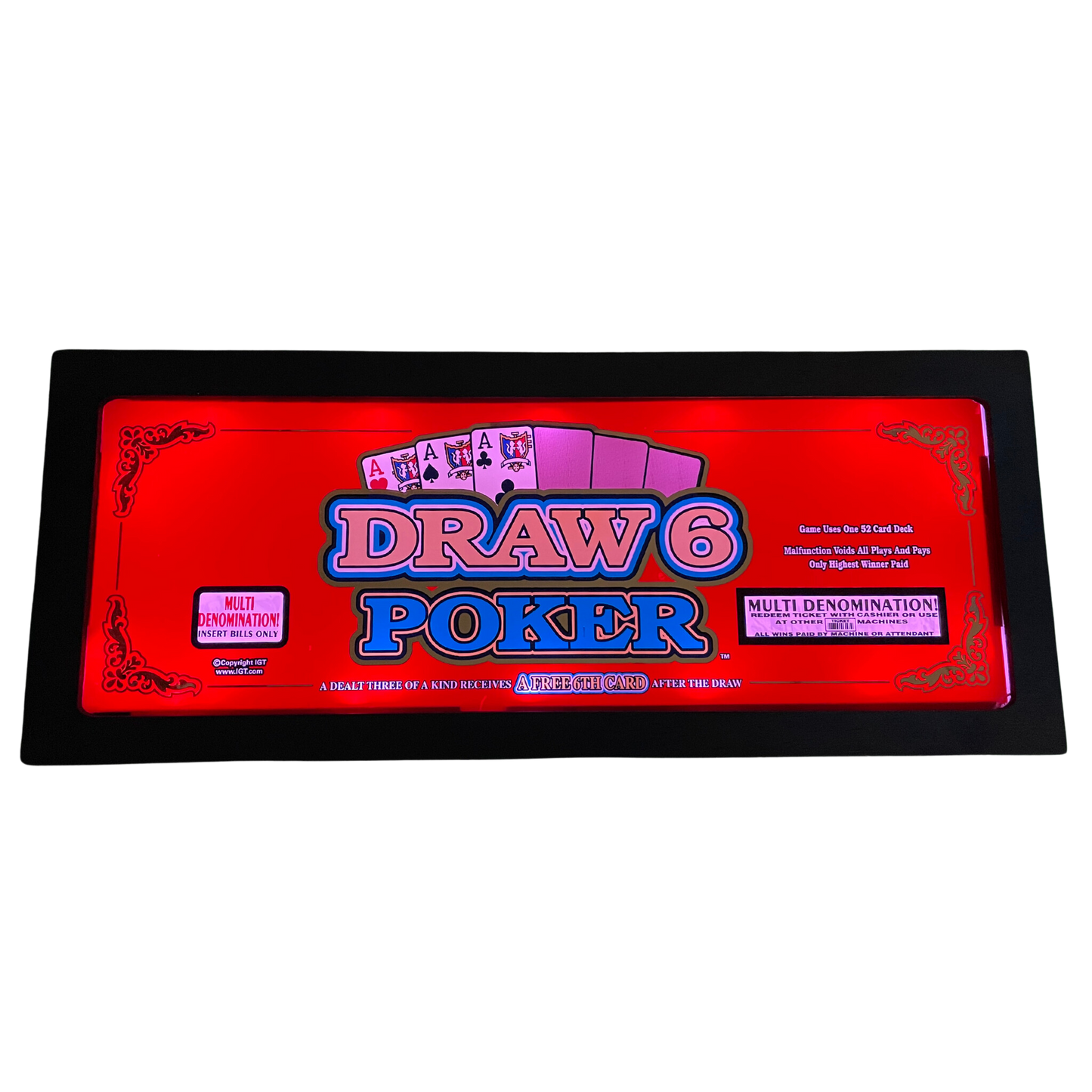 Draw 6 Poker Slot Glass