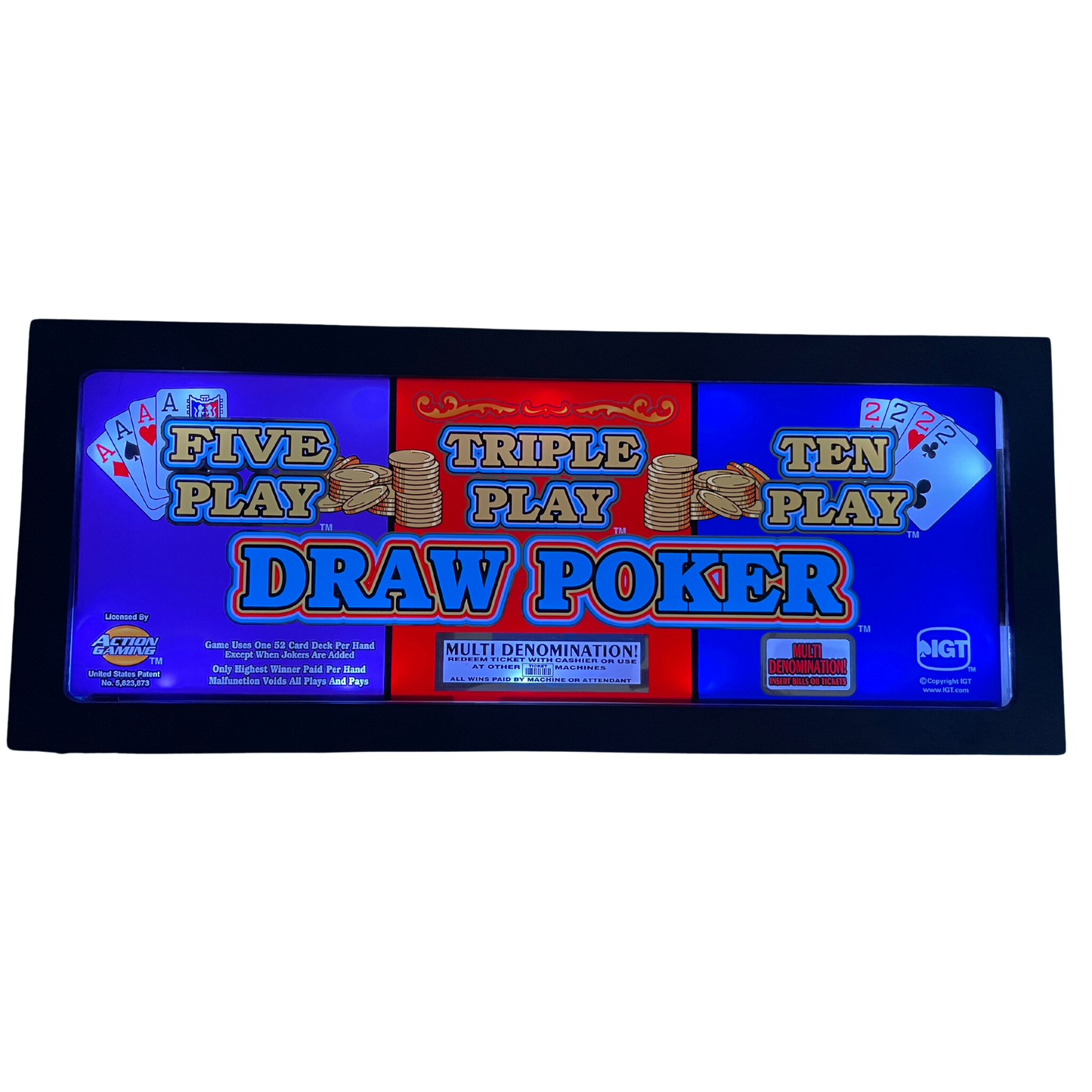 Triple Play Draw Poker Slot Glass