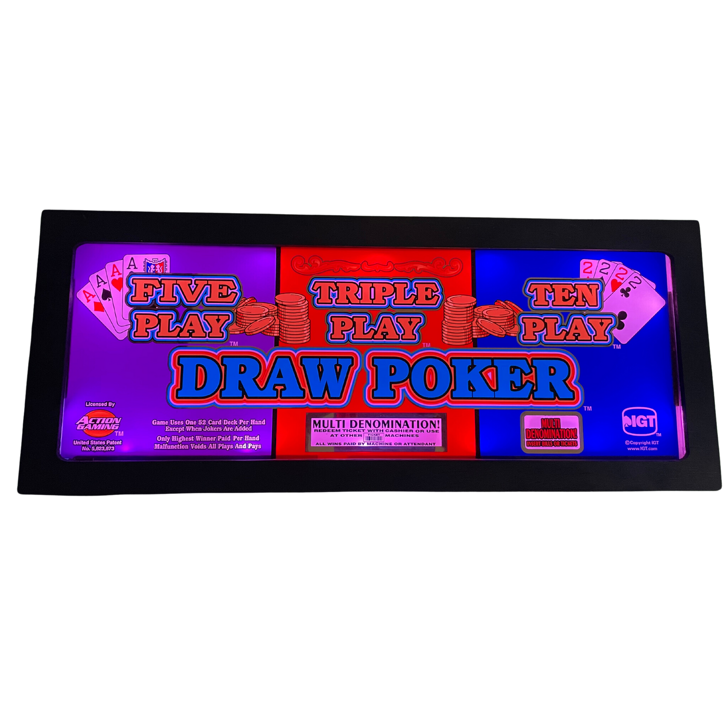 Triple Play Draw Poker Slot Glass