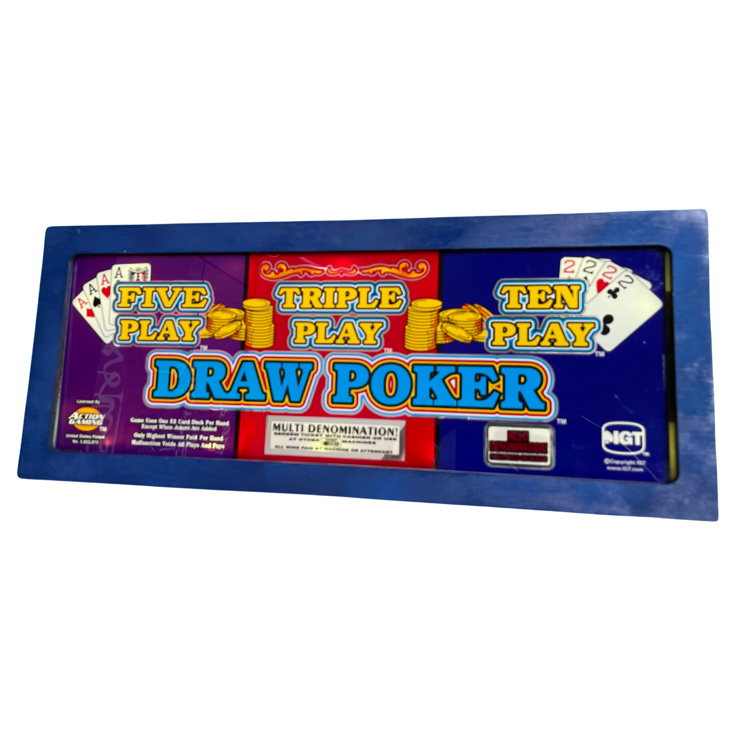 Triple Play Draw Poker Slot Glass