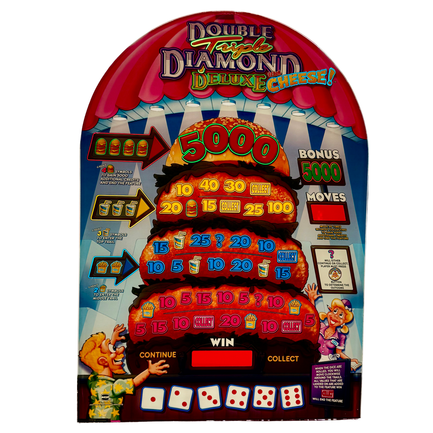 Triple Double Diamond Deluxe With Cheese Slot Glass