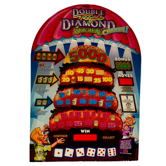 Triple Double Diamond Deluxe With Cheese Slot Glass