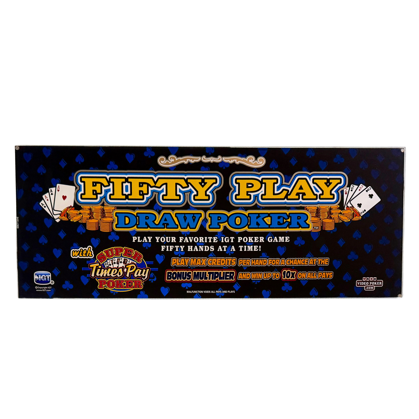 Fifty Play Draw Poker Slot Glass