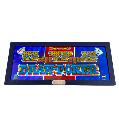 Five Triple Ten Play Draw Poker Slot Glass