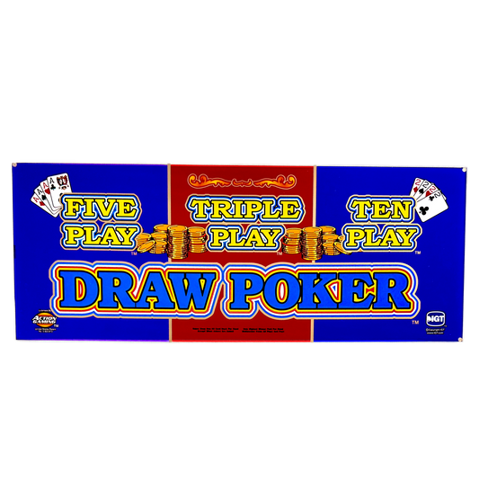 Five Triple Ten Play Draw Poker Slot Glass