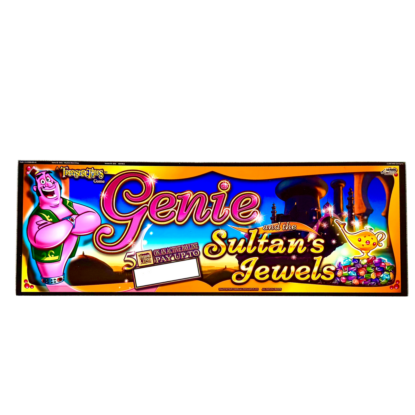 Genie Sultan's Jewels Slot Glass