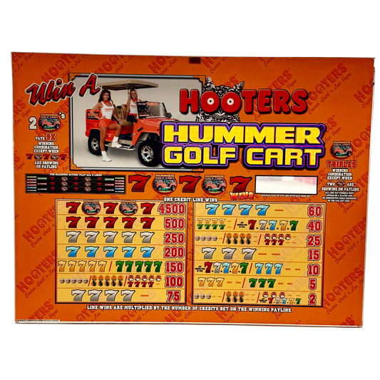 Hooters Hummer Golf Cart Jumbo Slot Glass