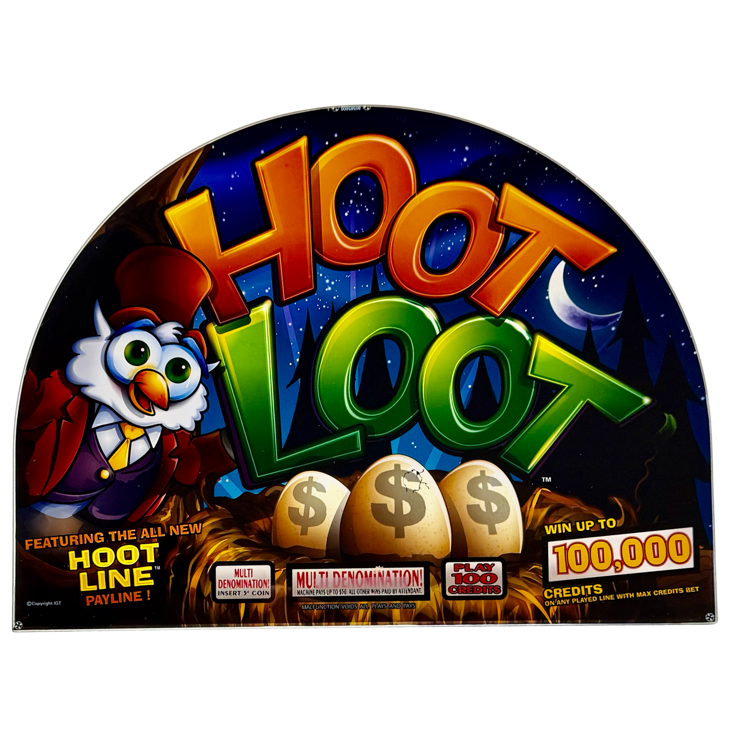 Hoot Loot Jumbo Slot Glass